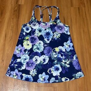 Old Navy Floral Racerback Tank Top - Blue and Purple